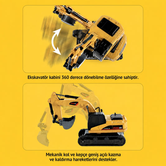 Mini Ekskavatör - Uzaktan Kumandalı Masaüstü İş Makinesi!