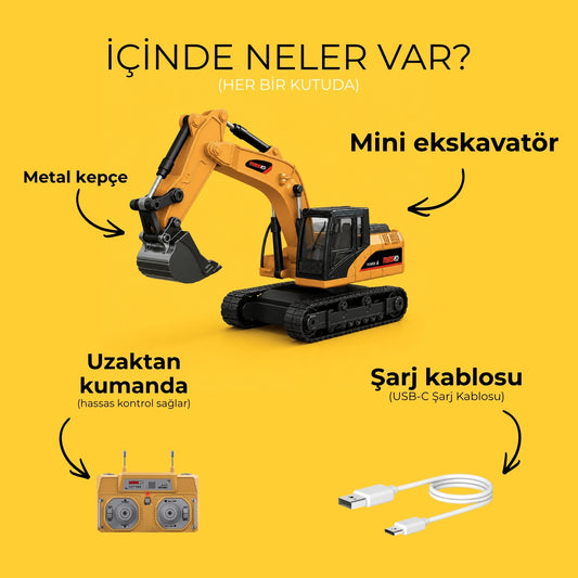 Mini Ekskavatör - Uzaktan Kumandalı Masaüstü İş Makinesi!